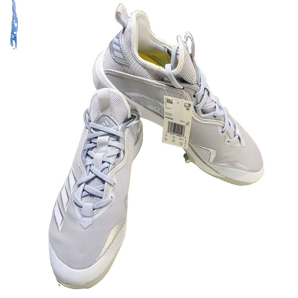Adidas Icon 6 Men's Metal Baseball Cleats Gray White FV9344 Size 10.5
